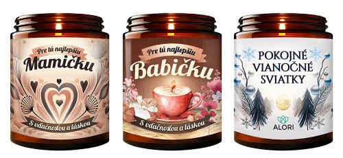 Svečka - ZA MAMO in ZA BABICO + sveča GRATIS MIRNE BOŽIČNE PRAZNIKE