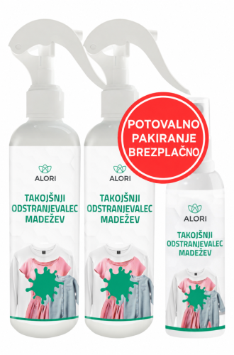 Instant odstranjevalec madežev 2x 250 ml + gratis potovalno pakiranje