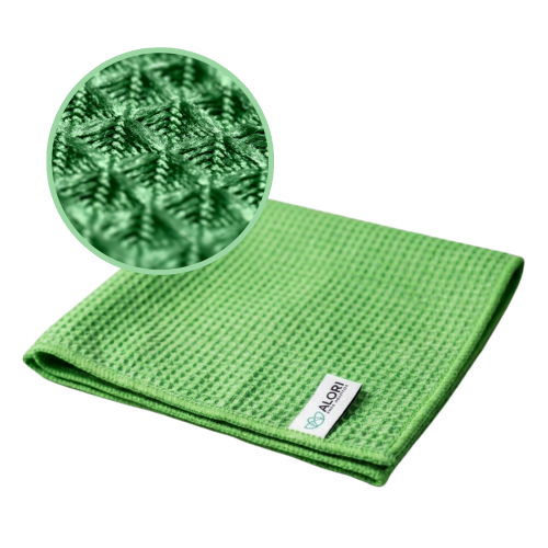 Krpa za okna iz mikrovlaken WAFFLE 40 x 40 cm - zelena